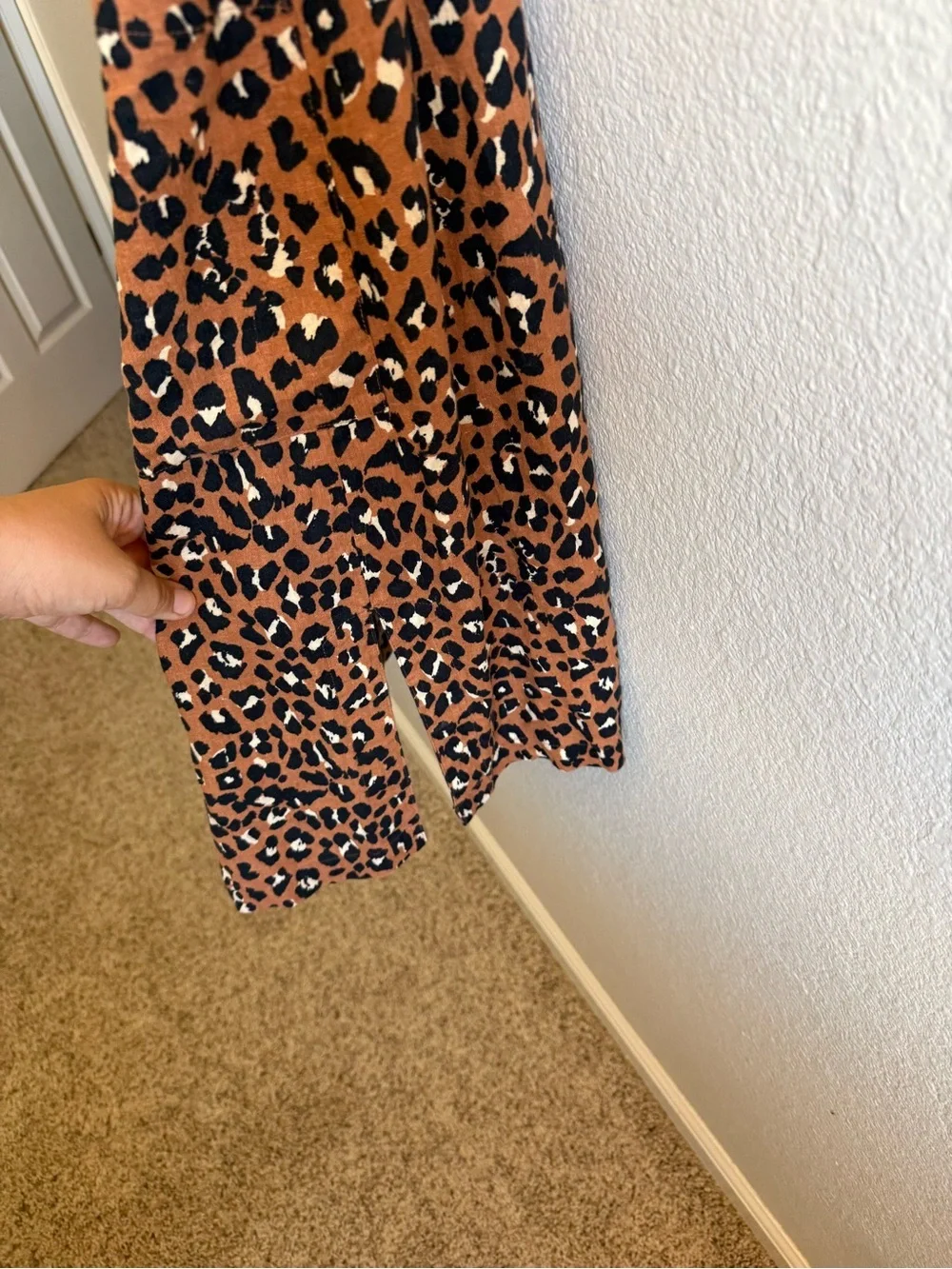 Rails Evie Golden Leopard Mini Dress Linen Blend XS Spring Summer Flowy
